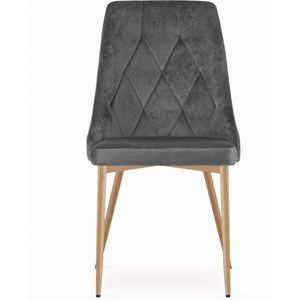 IMOLA stoel - donkergrijs fluweel / houten poten x 3