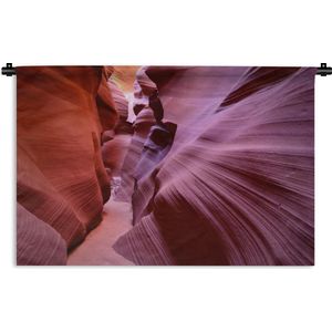 Wandkleed Antelope Canyon - Golvende rotsen in de diepe Antelope Canyon Wandkleed katoen 60x40 cm - Wandtapijt met foto