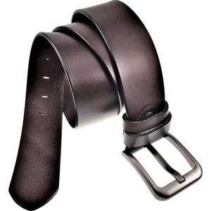 Leren Riem Heren - 100% Echt Leer - Donker Roodbruin Riem - 48mm Brede Riem – Taillemaat 102 tot 112cm - Totale lengte 126cm