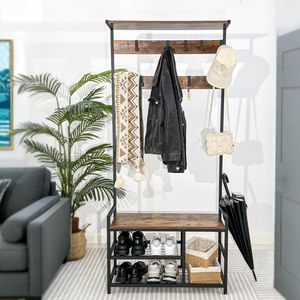 Shoe Rack Industrial Design Hallway with Coat Rack