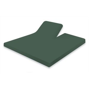 Eleganzzz Splittopper Hoeslaken Jersey Stretch - Dark Green - Hoeslaken 160x200 - 100% katoen - Split Enkel - Single Split Topper - Hoeslakens - Tweepersoons