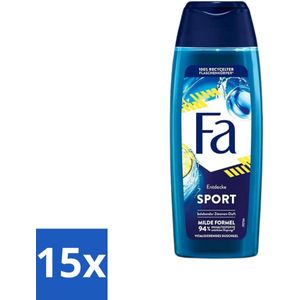 Fa - Douchegel - Active Sport - Verfrissend & Langdurig - Hydraterend - 250 ml - Bulkverpakking - 15 stuks