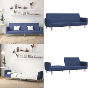 vidaXL Slaapbank 2-zits stof blauw - Slaapbank - Slaapbanken - Slaap Bank - Bedbank