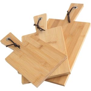 Borrelplanken Set - (3 Stuks) - Hapjesplank - Tapasplank - Kaasplank - Serveerplank - Houtlook - Rechthoek - Borrel - Plank - Lang