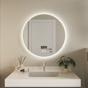 Smart spiegel rond 60cm frameloos met led verlichting, anti-condens en wifi