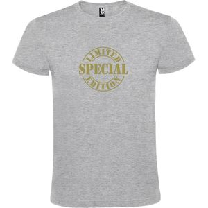 Grijs T-shirt ‘Limited Edition’ Goud Maat XXXL