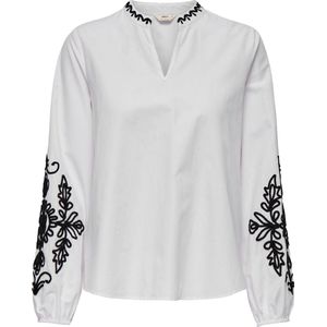 Only Mia Detail Top - Damesblouse lange mouw - White