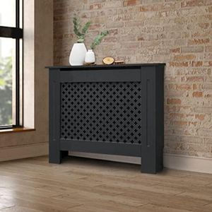 Gratyfied - Radiatoromkasting - Radiatorbekleding - Radiatorombouw kant en klaar - Radiator cover - 78 x 19 x 82 cm honingraatpatroon/antraciet