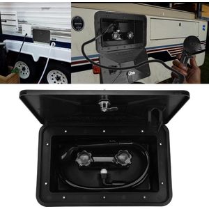 Zwarte ABS Buitendouche Kit met 2 Sleutels - RV Accessoires voor Caravan - Buitendouche Handdoucheset .