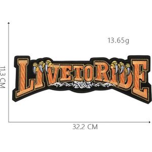 Live to ride"" 1  -stof & strijk applicatie