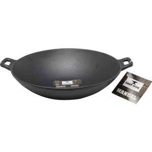 Cast Iron Wokpan / Wadjan Gietijzer - ø 31 cm - Zonder anti-aanbaklaag