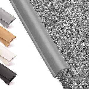 Titel: Zelfklevende PVC-overgangsstrips voor vloerranden - Grijs (5 m)