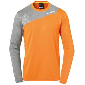 Kempa Core 2.0 Longsleeve Fel Oranje-Donker Grijs Melange Maat XL