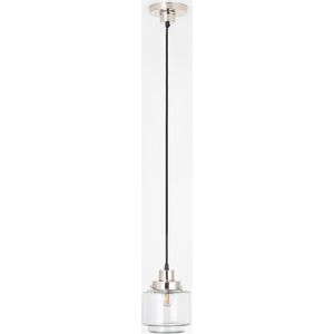 Art Deco Trade - Hanglamp aan snoer Getrapte Cilinder Small Helder 20's Nikkel