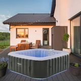Opblaasbaar Hottub met LED Verlichting voor 6 Personen - 130 Massage Jets - 185x185 cm