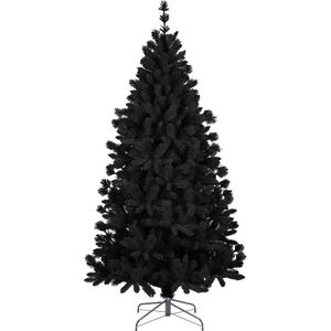 Teddy Black kunstkerstboom - 180 cm - zwart - Ø 97 cm - 658 tips - metalen voet