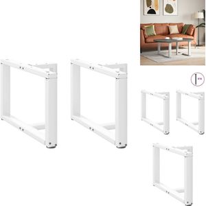 vidaXL Salontafelpoot - Salontafelpoten - Tafelpoot - Meubeltafelpoot - Salontafelpoten 2 st T-vormig 70x25x(42-43) cm staal wit