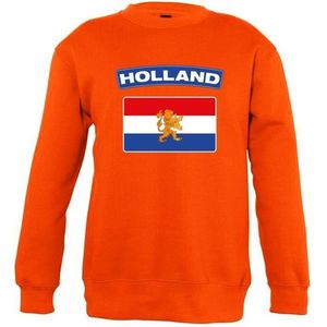 Oranje Holland vlag sweater kinderen 5-6 jaar (110/116)