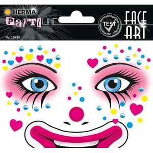 Herma Face Art Glitter Sticker / Gezicht Tattoo Clown Annie