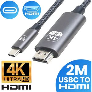 Good2know Usb c naar HDMI - 2 meter - Ultra 4k - 2k - Video kabel geschikt voor macbook pro, air - hdmi switch - usb c naar hdmi kabel