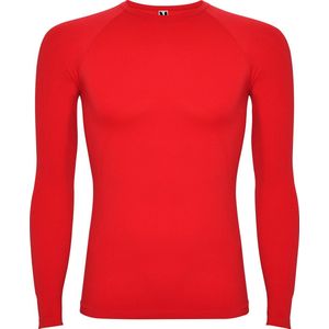 Rood thermisch sportshirt met raglanmouwen naadloos model Prime maat XL-XXL