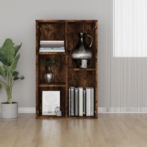 vidaXL Boekenkast - 50x25x80 cm - Bewerkt Hout - Gerookt Eiken