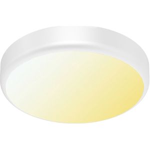 LED Plafondlamp met Sensor + Dag en Nacht Sensor - Kingtron Gruna - 20W 2000lm - Aanpasbare Lichtkleur CCT - IP54 - Opbouw - Rond - Wit