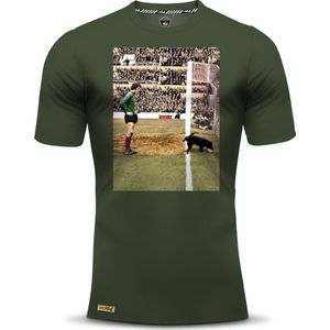 Onder de Lat t-shirt - Maat S - Groen - Heren Shirt