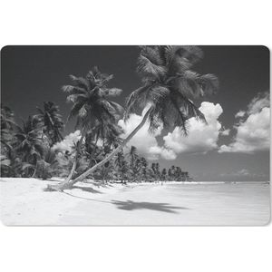 Bureau mat - Uitsnede van strand van Dominicaanse Republiek in zwart-wit - 60x40
