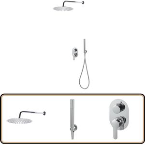 vidaXL Douchesysteem RVS 201 Zilver Douchecabine - Douchepaneel - Regen Douche - Handdouche - Roestvrijstaal