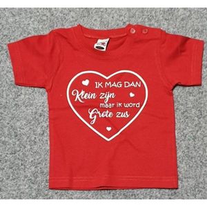 Baby T-Shirt ik word grote zus maat 80 rood