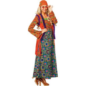 Wilbers & Wilbers - Hippie Kostuum - Hippie Met Hallucinerend Patroon - Vrouw - Multicolor - Maat 36 - Carnavalskleding - Verkleedkleding