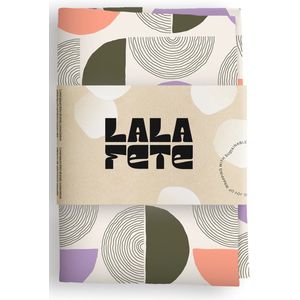 La La Fete - Furoshiki doeken - doorgeef inpakpapier - inpakstof - CIRCLES IN LINE LILA - 70