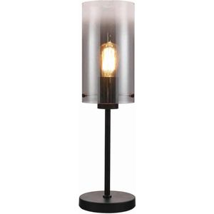 Ventotto Tafellamp 1 lichts zwart / smoke glas - Modern - Freelight