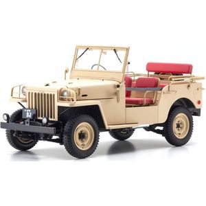 De 1:18 Diecast modelauto van de Toyota Land Cruiser BJ 4*4 van 1951 in Beige. De fabrikant van het schaalmodel is Kyosho.Dit model is alleen online beschikbaar.