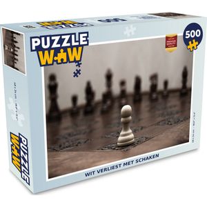Puzzel Wit verliest met schaken - Legpuzzel - Puzzel 500 stukjes