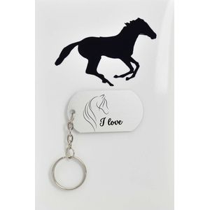 paard Sleutelhanger inclusief kaart - paard cadeau – paard  - Leuk kado voor je vriend om te geven - 2.9 x 5.4CM