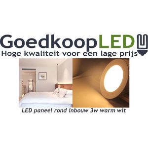 LED paneel / downlight 3W dimbaar koud wit & warm wit