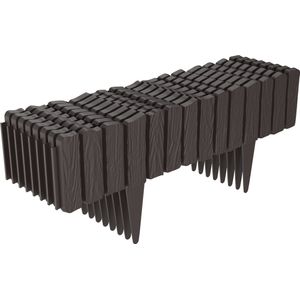 Houtlook Robuuste Gazonrand Tuinhek Perkrand Tuinpalissade Decoratieve Tuinafbakening Palissadehek - Bruin - 4,6 m