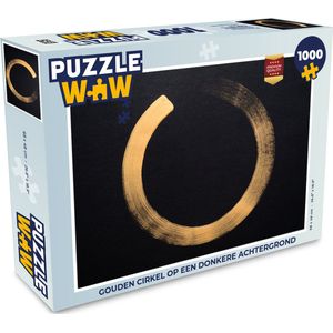 Puzzel Gouden cirkel op een donkere achtergrond - Legpuzzel - Puzzel 1000 stukjes volwassenen