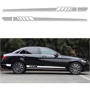 Auto zijrok body vinyl stickers racen lange strepen racestreep zijbody bandage auto styling - decoratie accessoires - 2 stuks - geschikt voor meeste voertuigen SUV vrachtwagen off-road .
