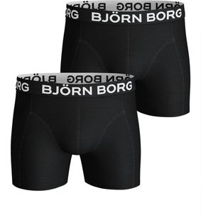 Björn Borg Premium Cotton Stretch Lange short - 2 Pack 90011 Black - maat XS (XS) - Heren Volwassenen - Katoen/elastaan- 9999-1005-90011-XS