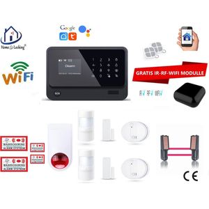 Home-Locking draadloos smart alarmsysteem wifi,gprs,sms en kan werken met spraakgestuurde apps. AC05-14zw