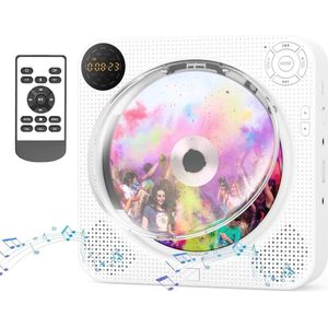 Draagbare Bluetooth CD-speler met HiFi-luidsprekers en FM-radio - Wandmontage, AUX & USB Ondersteuning