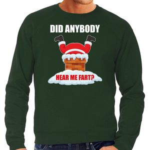 Fun Kerstsweater / Kerst trui Did anybody hear my fart groen voor heren - Kerstkleding / Christmas outfit XXL