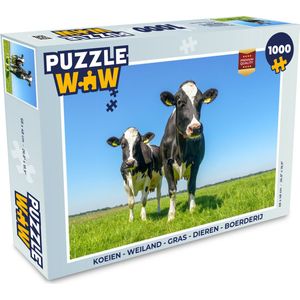 Puzzel Koeien - Weiland - Gras - Dieren - Boerderij - Legpuzzel - Puzzel 1000 stukjes volwassenen