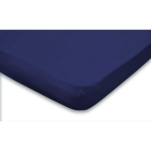 Topper Hoeslaken Jersey Katoen Stretch - donker blauw 90x210/220 - 100x200cm - 1 Persoons