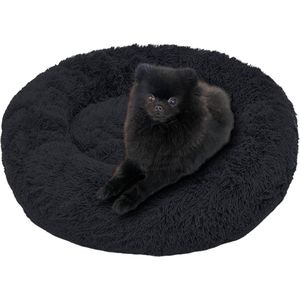 Donut fluffy hondenmand 60 CM zwart wasbaar/super zacht/luxe/ Comfortabel/pluche