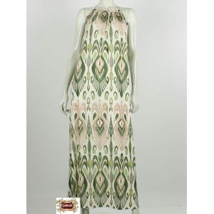 Halterjurk - Maxi - Sevilla - Fantasie Print - Groen - One Size (Maat 38 t/m 44)