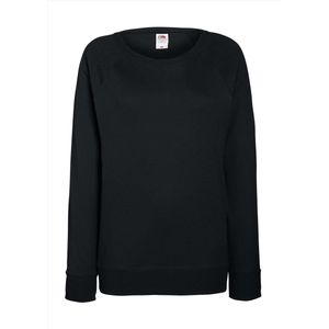 Zwarte sweater / sweatshirt trui met raglan mouwen en ronde hals voor dames - zwart - basic sweaters M (38)